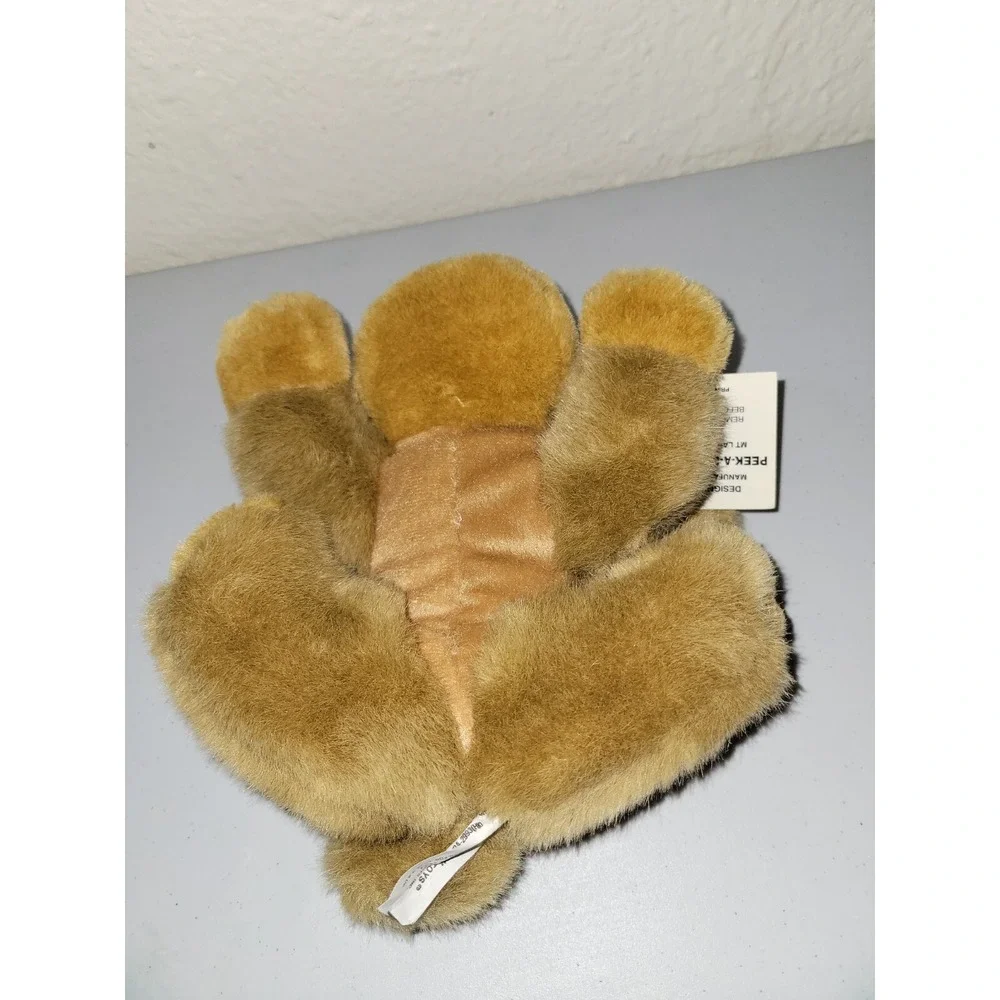 Vintage Peek A Boo Toys Brown Dog Puppy Laying Down Stuffed‎ Animal